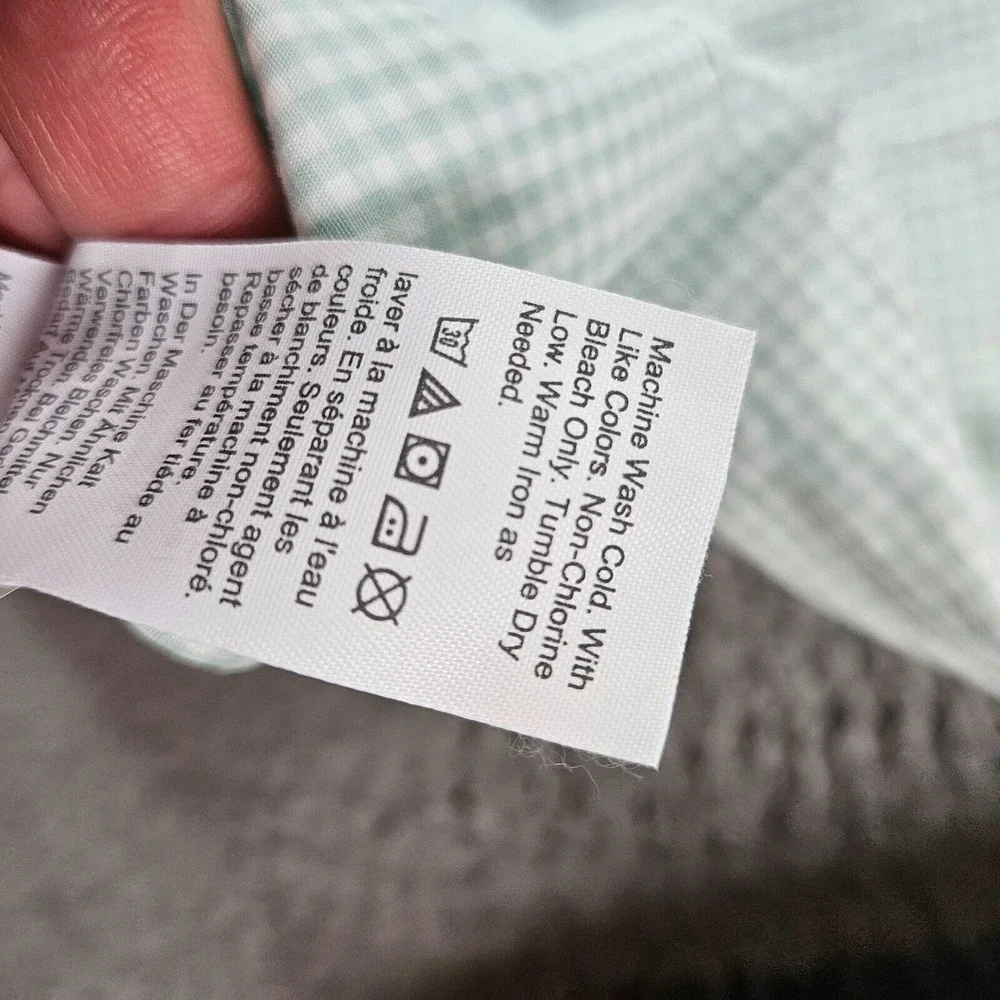 J Crew Thompson Dress Shirt Men Large 16 - 16.5 Button Long Sleeve‎ Green White